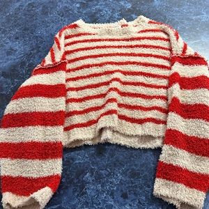 Storia Red Striped Sweater